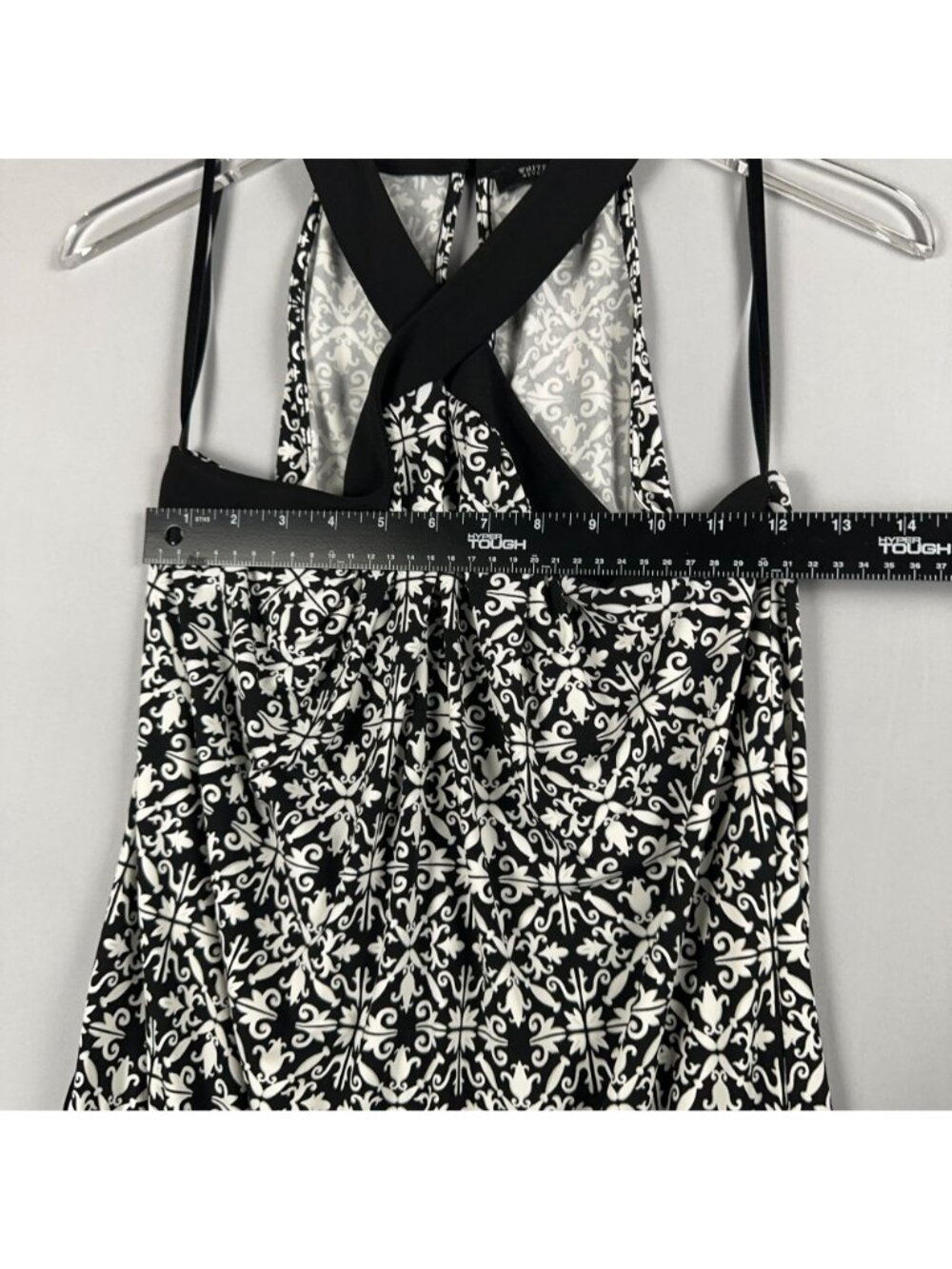 White House Black Market Crossover Halter Top Size Small Geometric Sleeveless - Picture 6 of 7